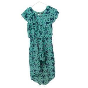 Takara Girls Dress XL Blue Teal Floral Romper Shorts Whimsy Boho Y2K Fairy